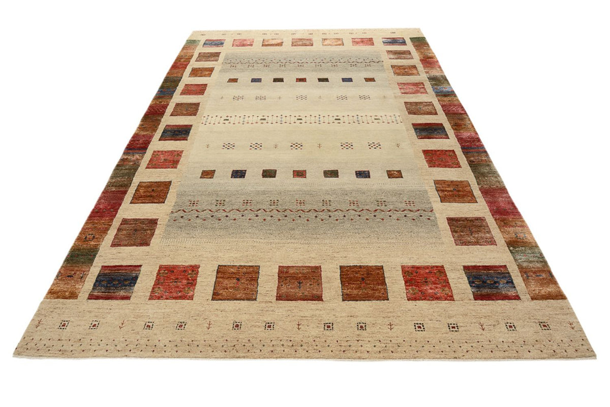 Gabbeh Teppich - Loribaft Indus - 306 x 205 cm - hellbeige