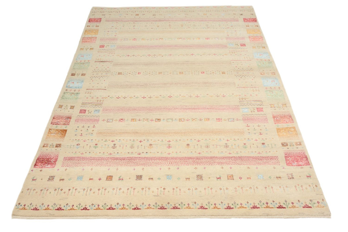 Gabbeh Teppich - Loribaft Indus - 206 x 149 cm - hellbeige
