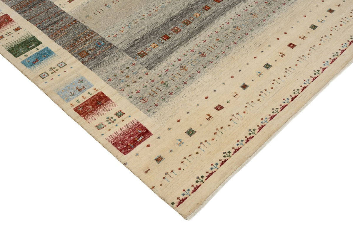 Gabbeh Teppich - Loribaft Indus - 244 x 177 cm - hellbeige