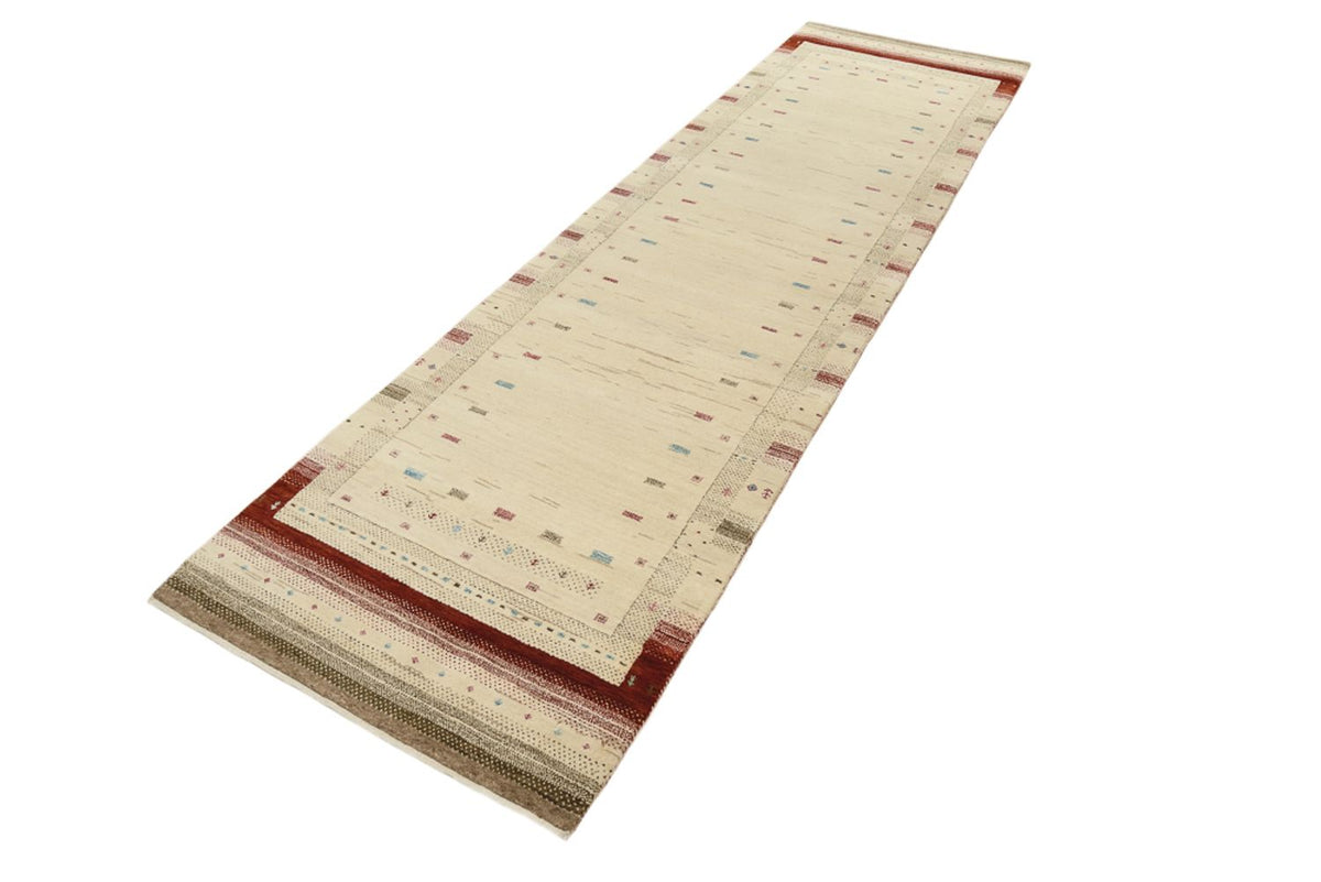 Läufer Gabbeh - Loribaft Indus - 298 x 83 cm - hellbeige