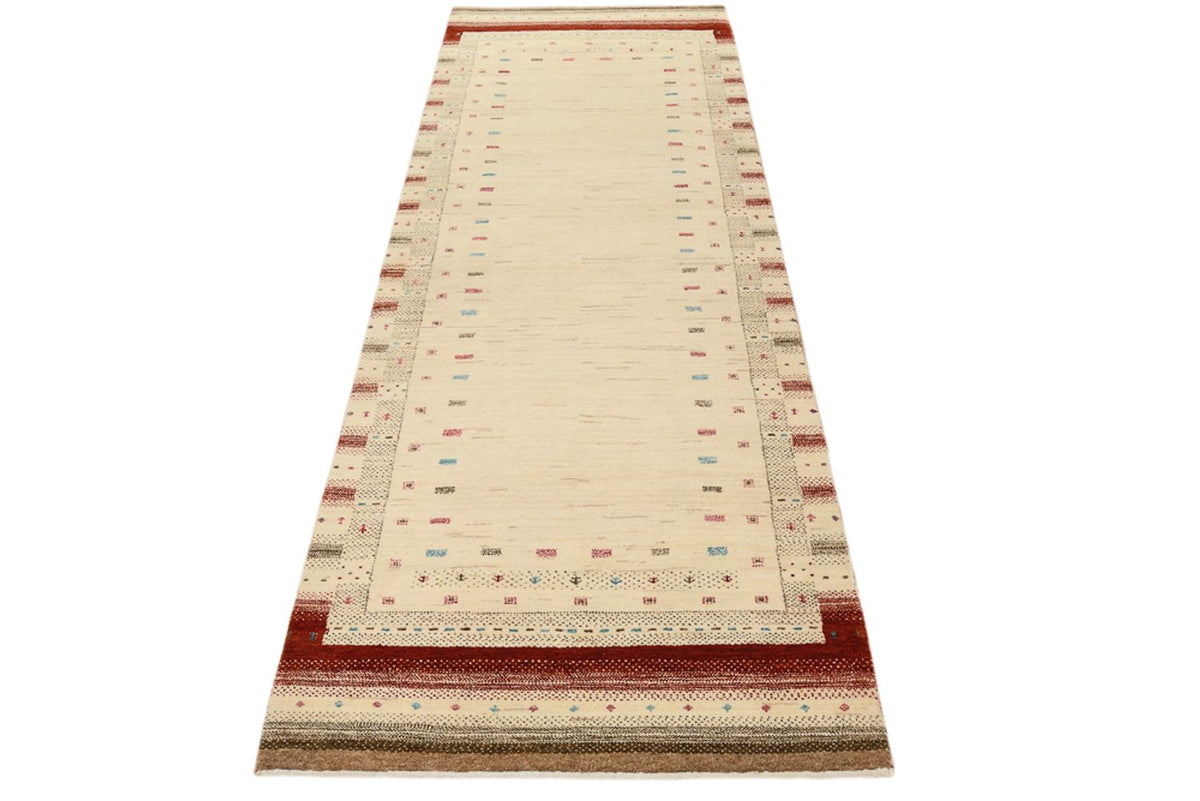 Läufer Gabbeh - Loribaft Indus - 243 x 84 cm - hellbeige