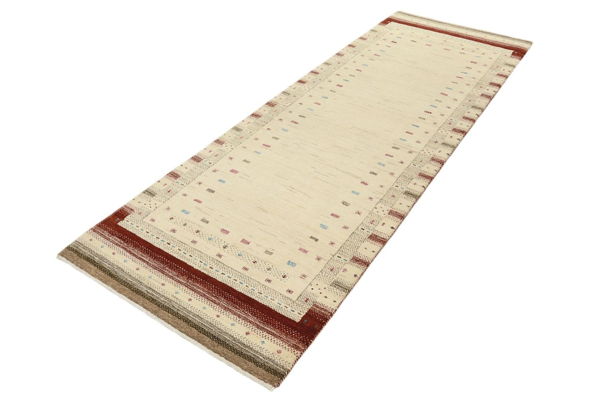 Läufer Gabbeh - Loribaft Indus - 243 x 84 cm - hellbeige