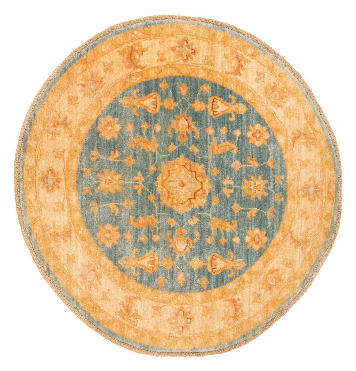 Ziegler Teppich rund - 96 x 99 cm - blau