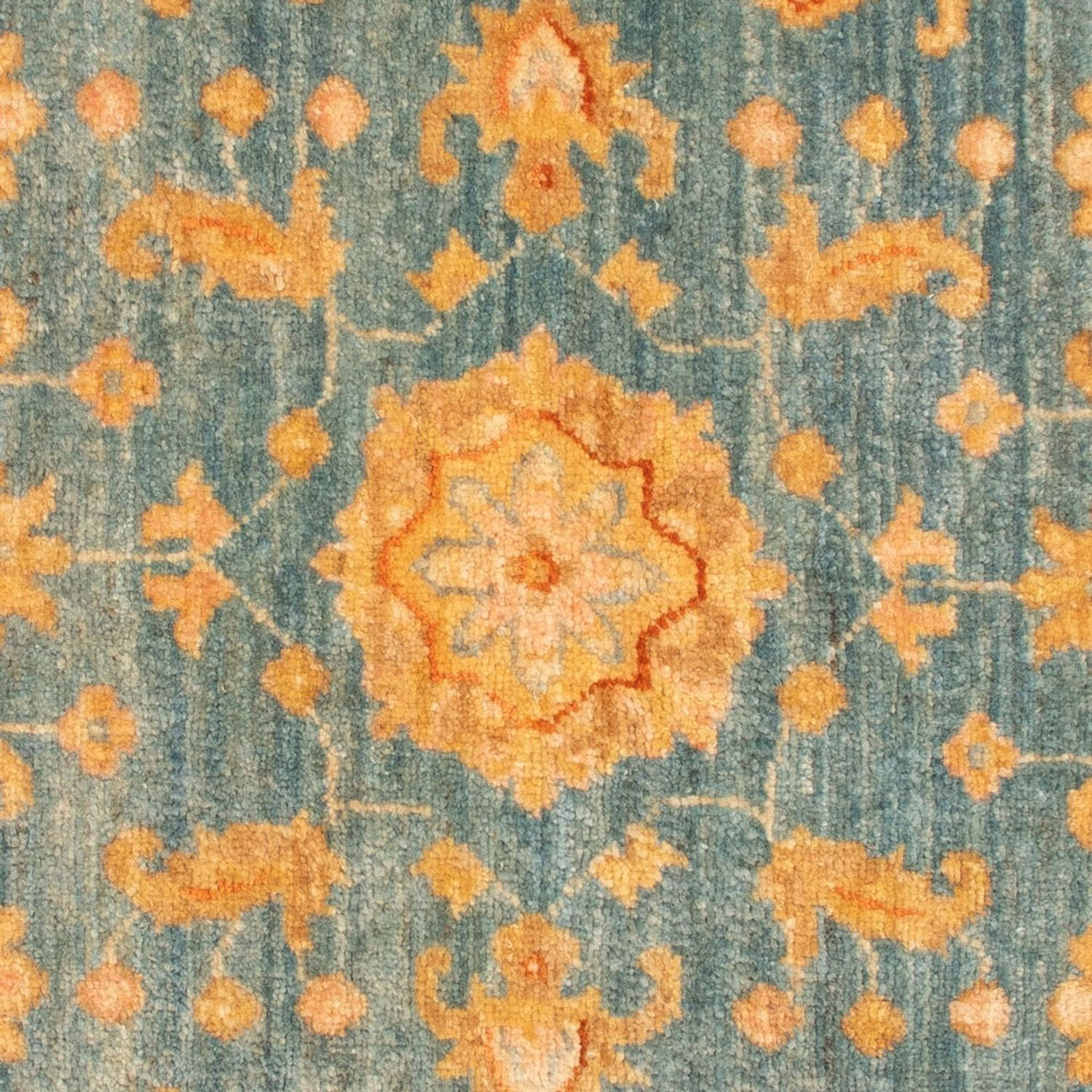 Ziegler Teppich rund - 96 x 99 cm - blau
