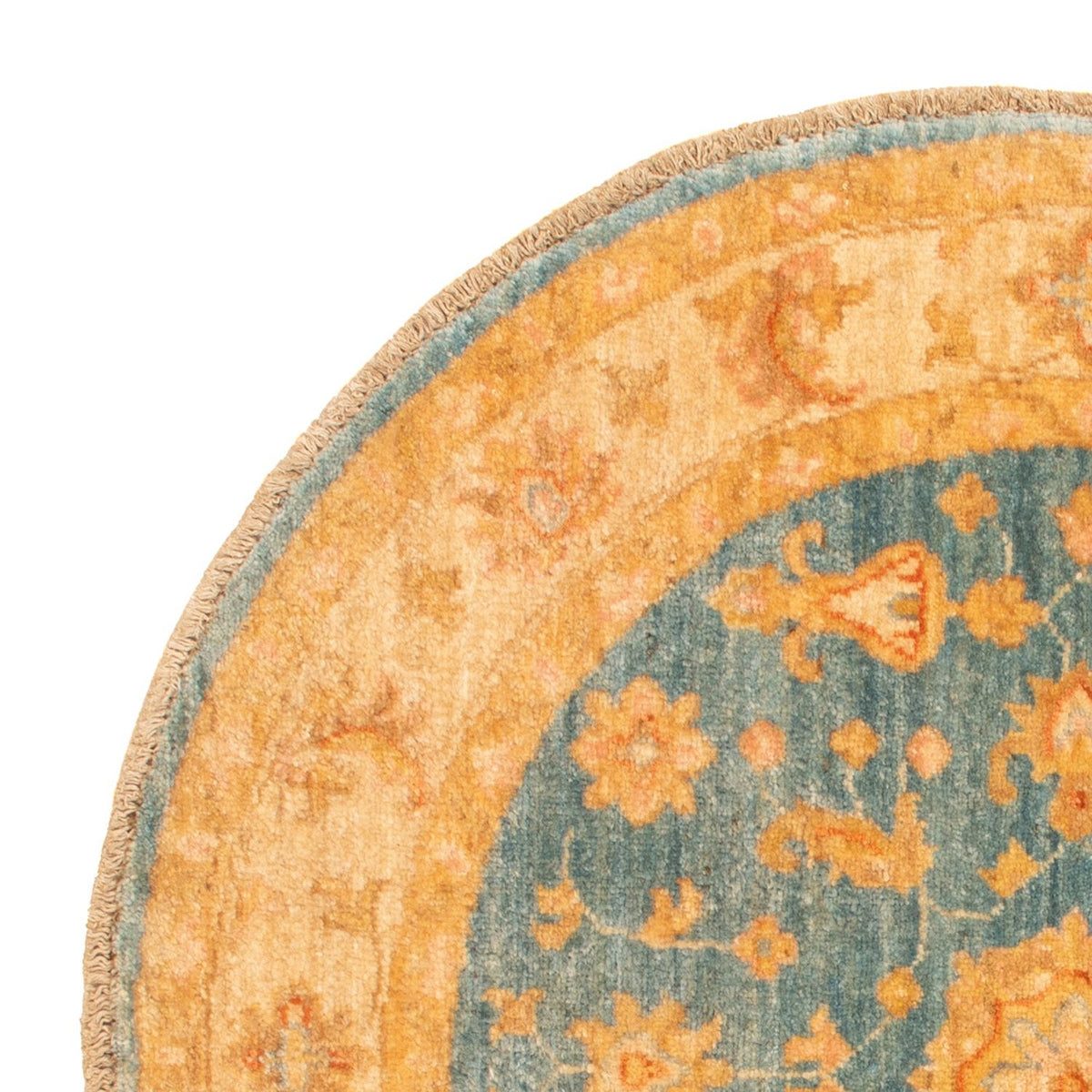 Ziegler Teppich rund - 96 x 99 cm - blau