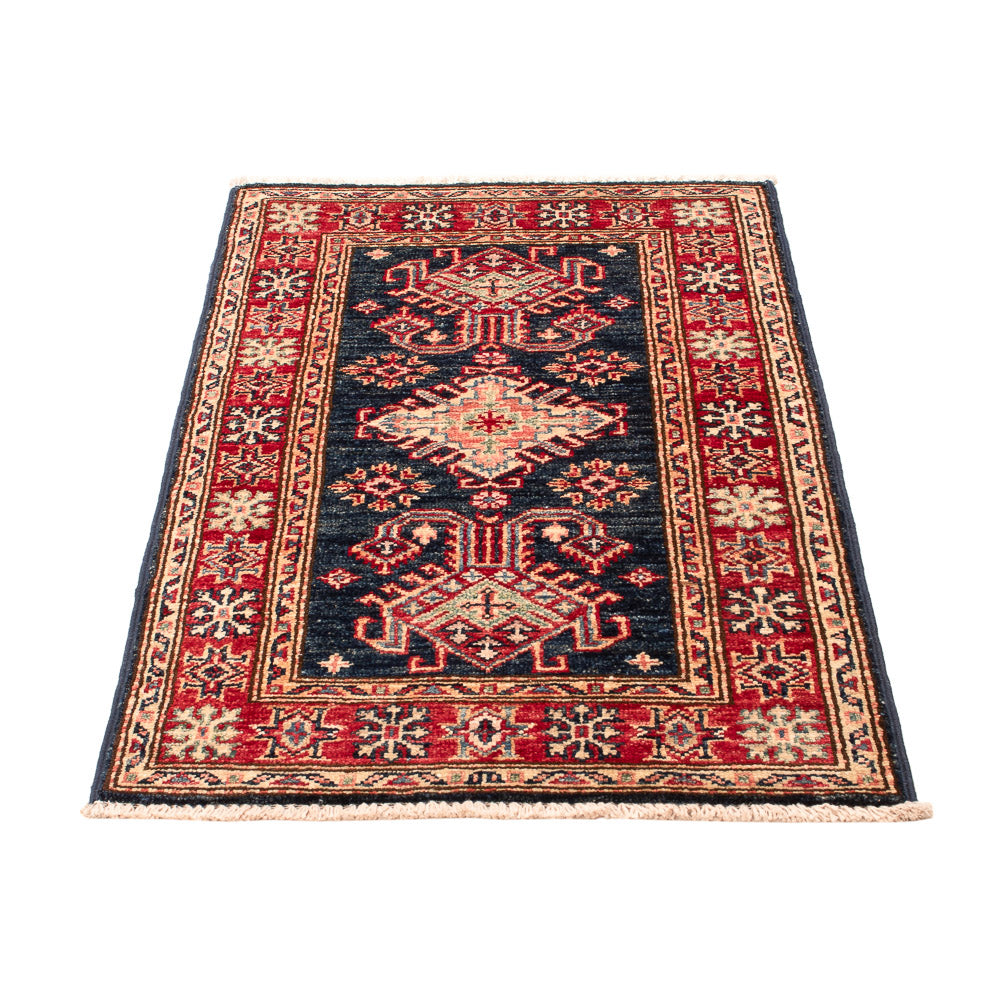 Ziegler Teppich - Kazak - Royal - 90 x 58 cm - dunkelblau