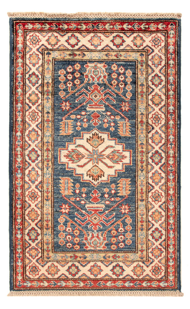 Ziegler Teppich - Kazak - Royal - 95 x 58 cm - petrolblau
