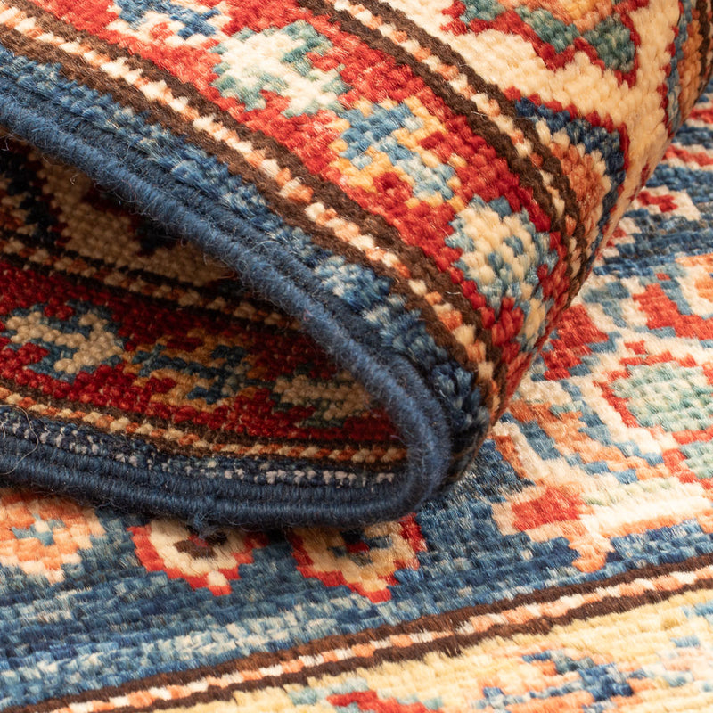 Ziegler Teppich - Kazak - Royal - 95 x 58 cm - petrolblau