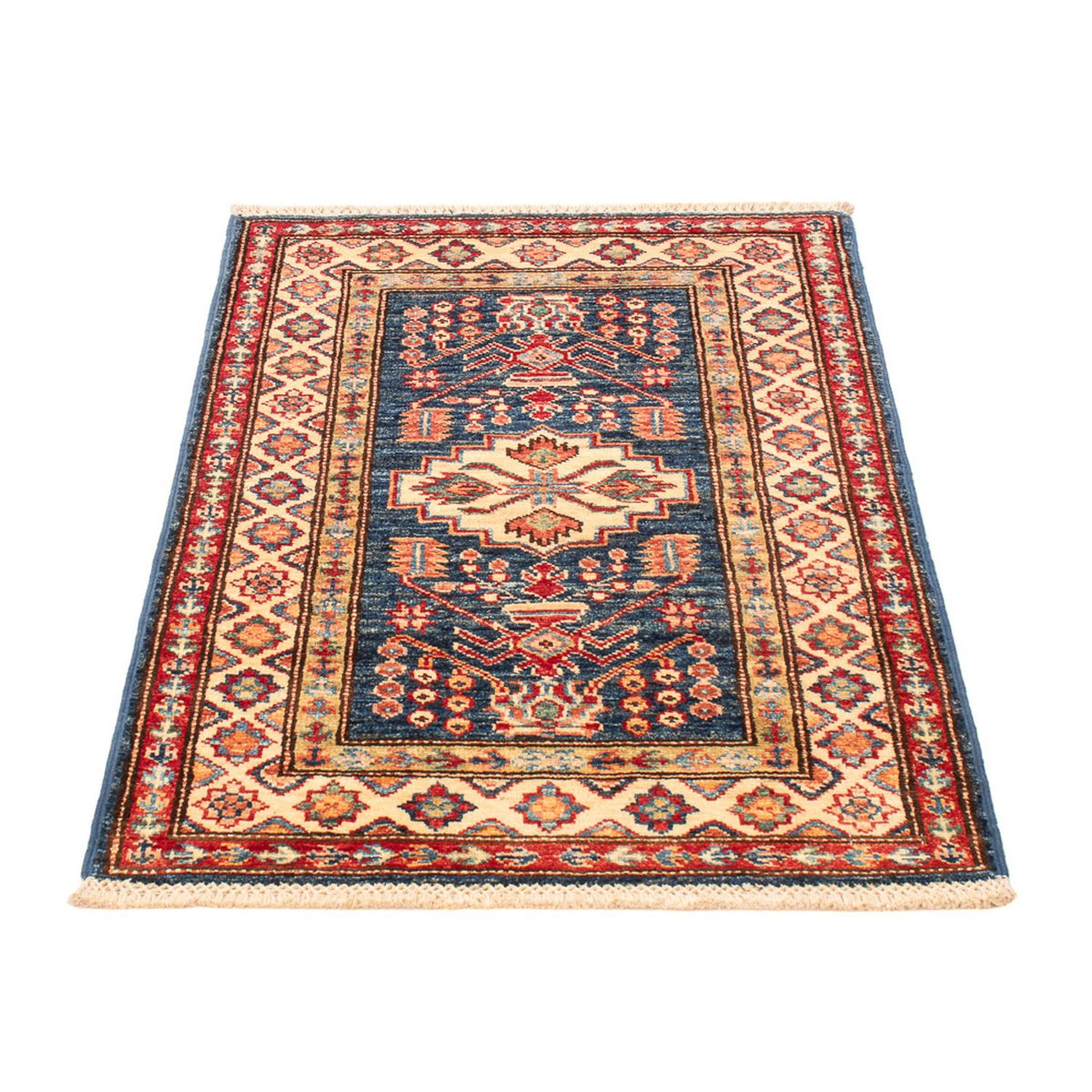 Ziegler Teppich - Kazak - Royal - 95 x 60 cm - petrolblau