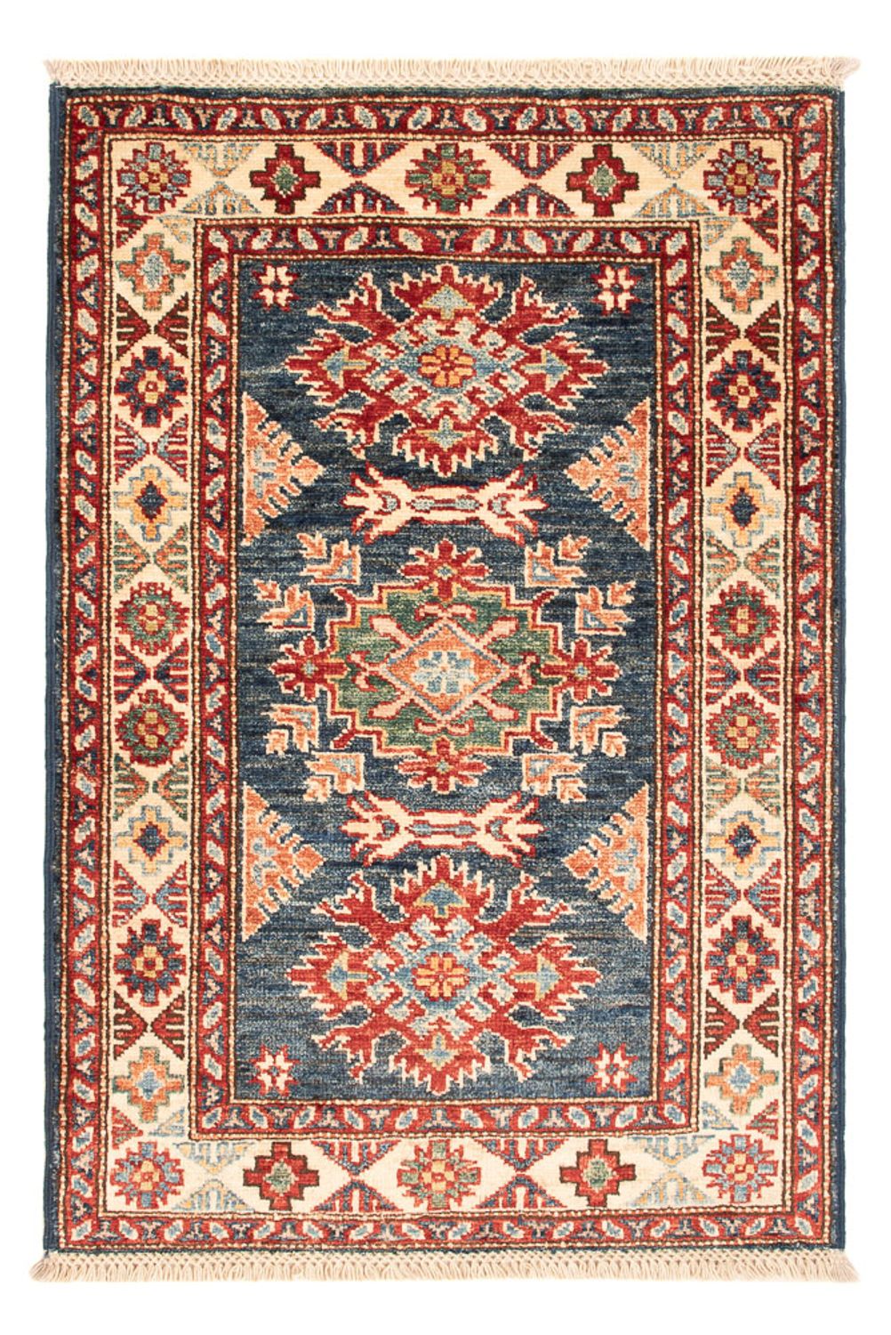 Ziegler Teppich - Kazak - Royal - 90 x 60 cm - petrolblau