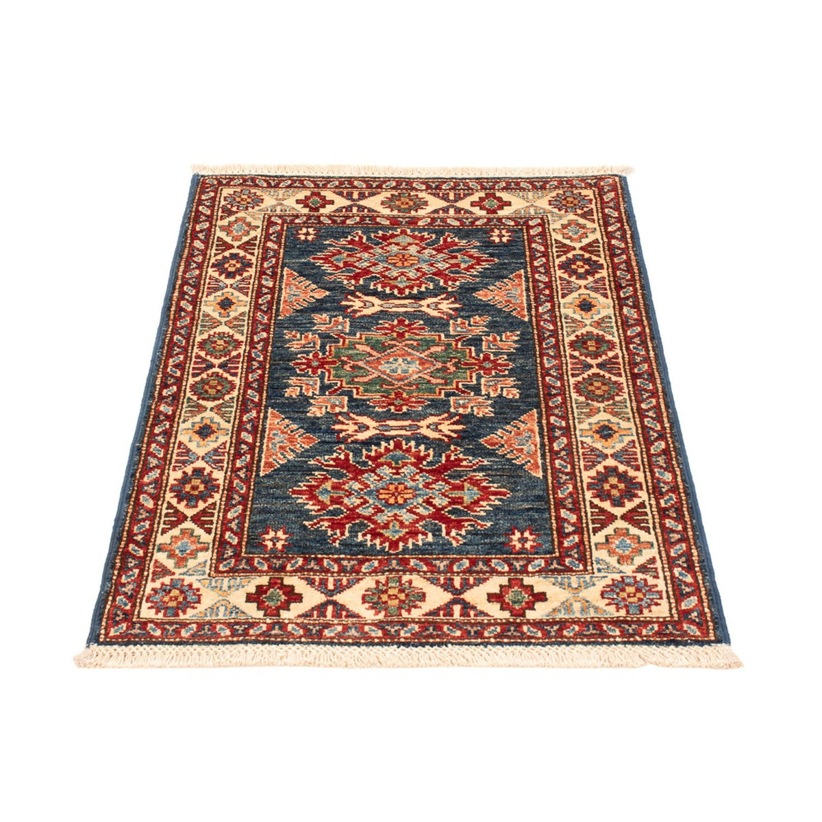 Ziegler Teppich - Kazak - Royal - 90 x 60 cm - petrolblau