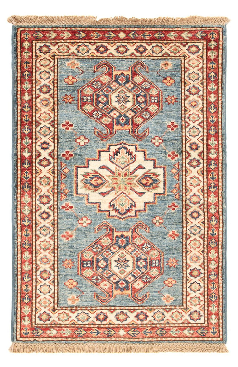 Ziegler Teppich - Kazak - Royal - 90 x 60 cm - hellblau