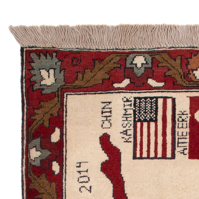 Afghan Teppich - Landkarte - 97 x 69 cm - mehrfarbig