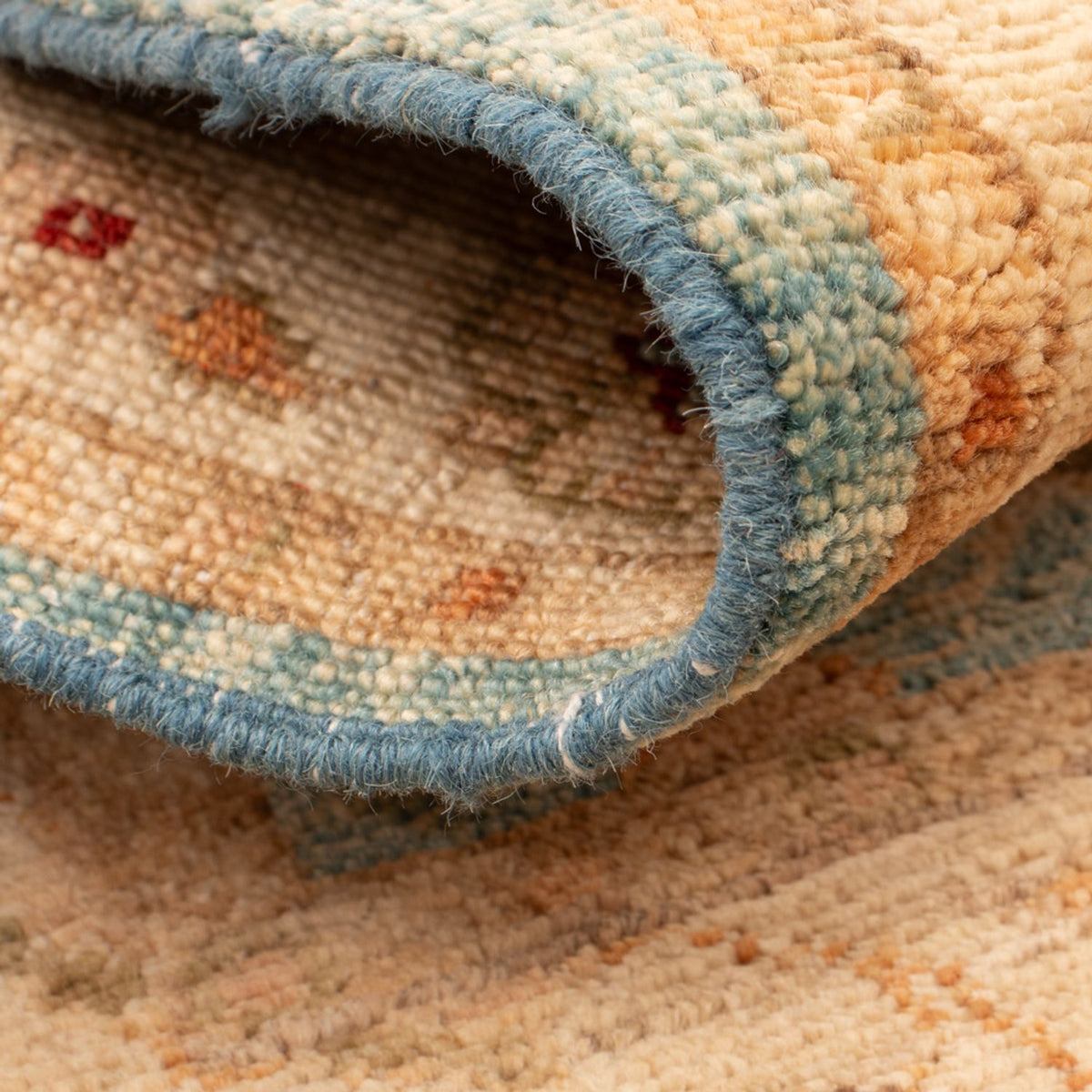 Ziegler Teppich - 80 x 60 cm - hellblau