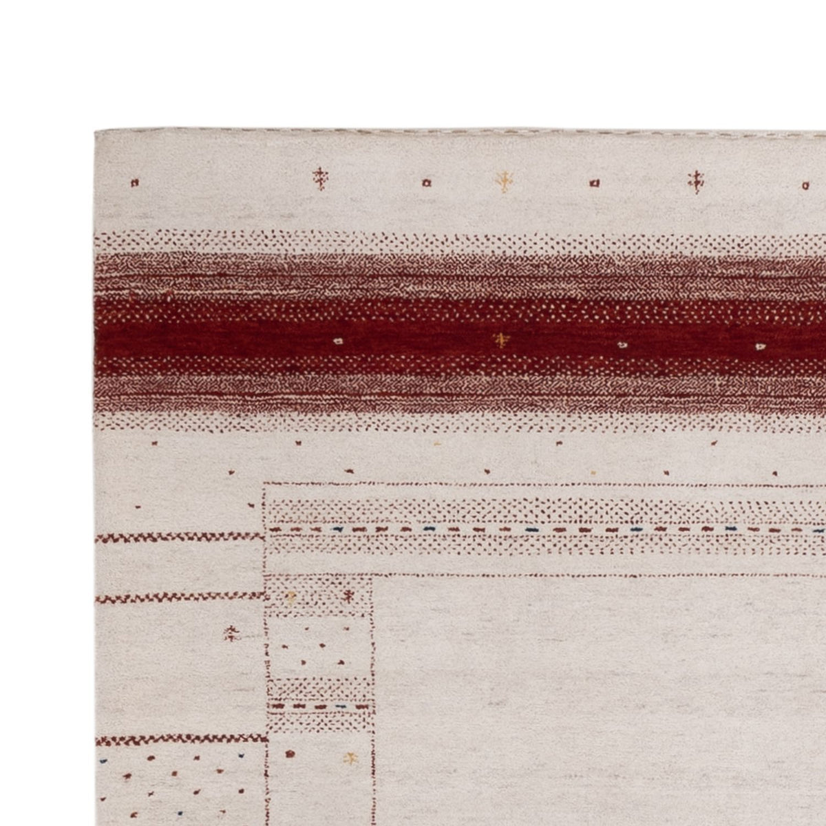 Gabbeh Teppich - Loribaft Indus - 190 x 148 cm - weiß