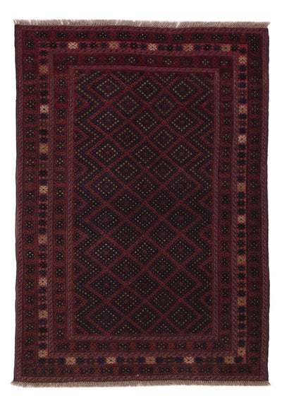 Kelim Afghan Teppich 136x196cm - dunkelrot