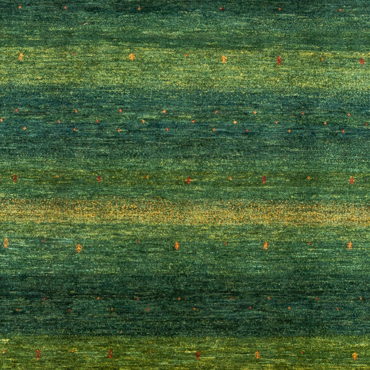 Gabbeh Teppich - Loribaft Perser - 314 x 233 cm - grün