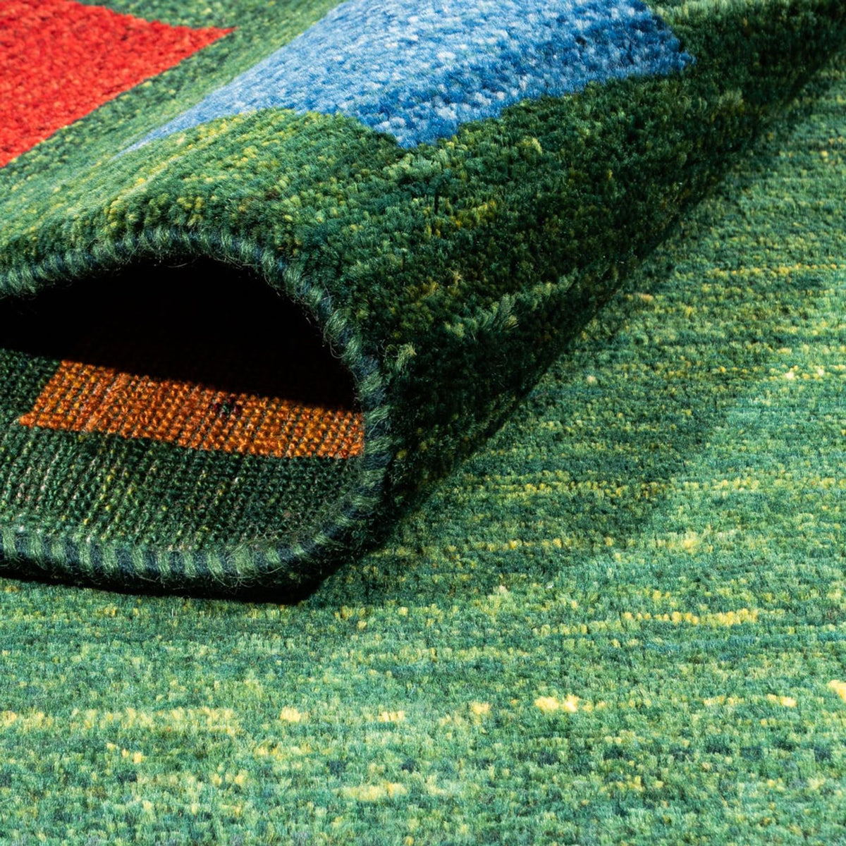 Gabbeh Teppich - Loribaft Perser - 246 x 176 cm - grün