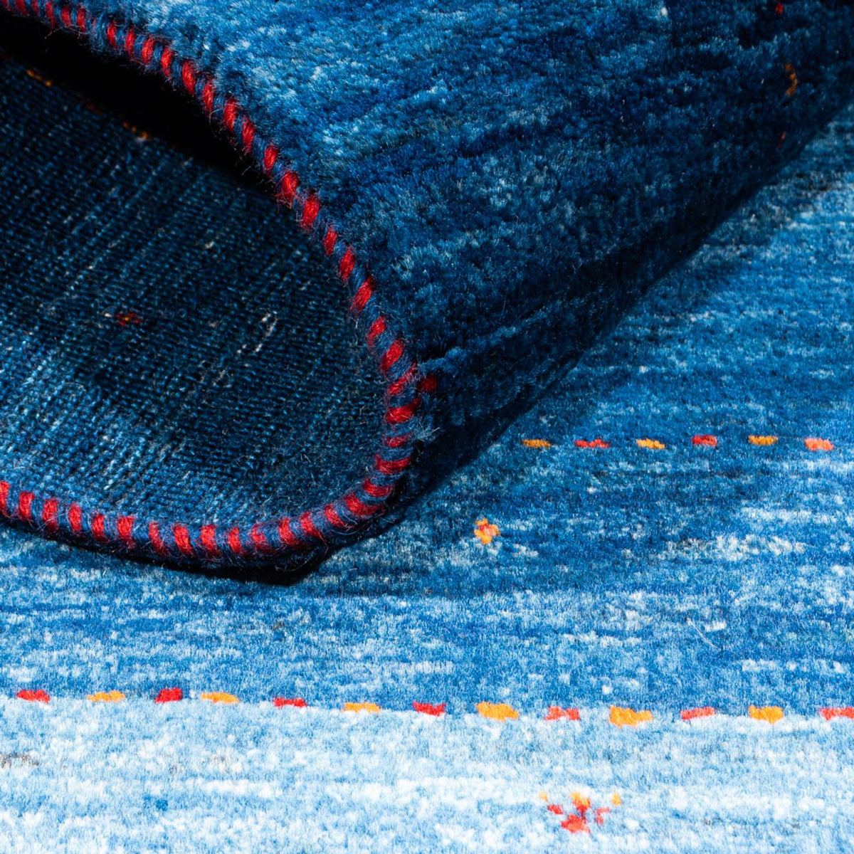 Gabbeh Teppich - Loribaft Perser - 145 x 101 cm - blau