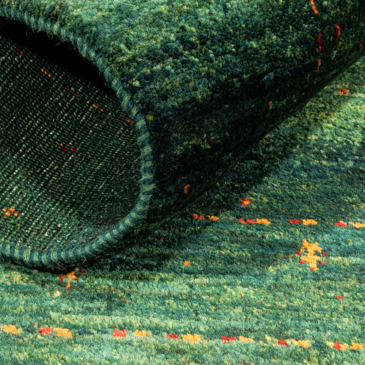 Gabbeh Teppich - Loribaft Perser - 119 x 86 cm - grün