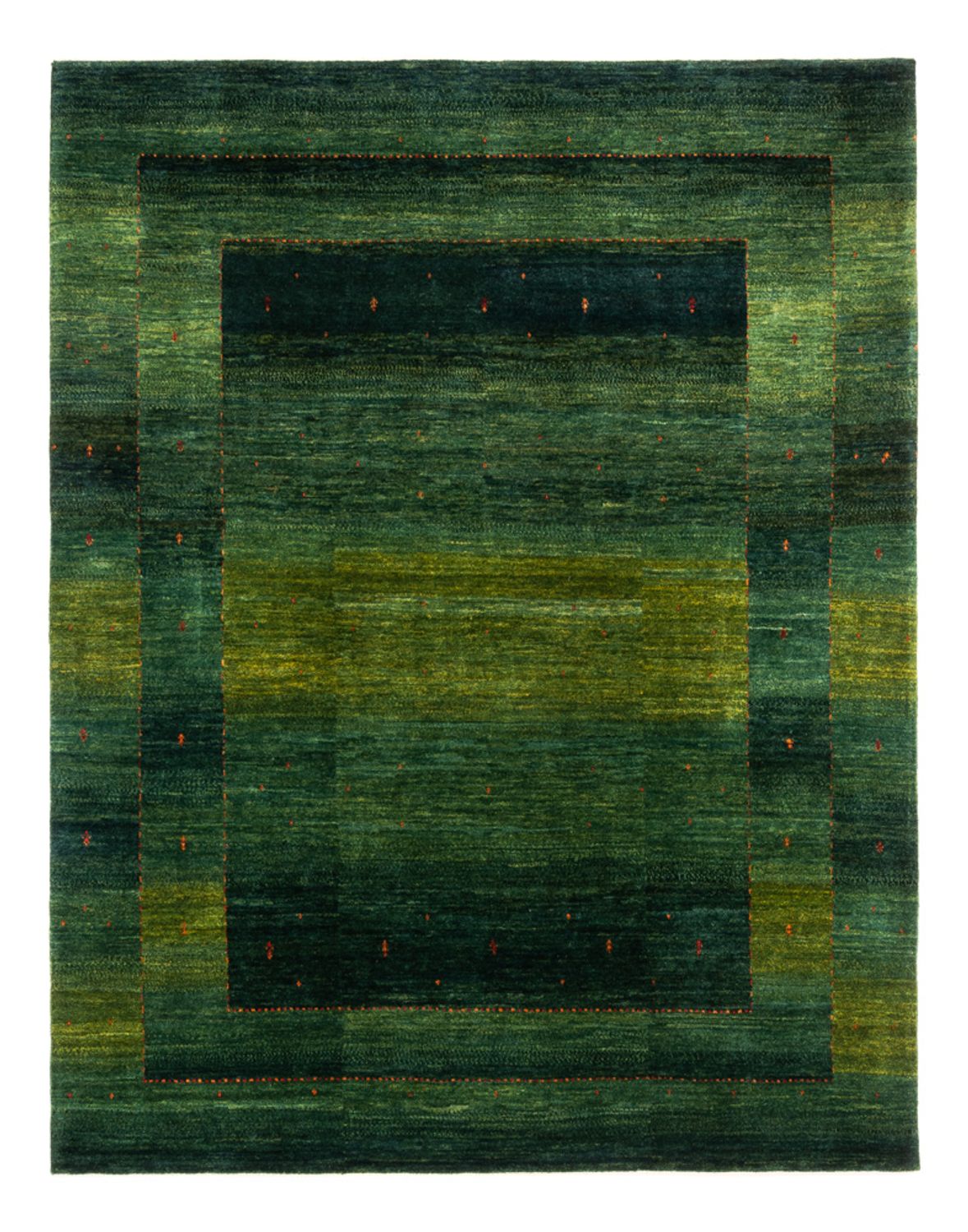 Gabbeh Teppich - Loribaft Perser - 254 x 210 cm - grün