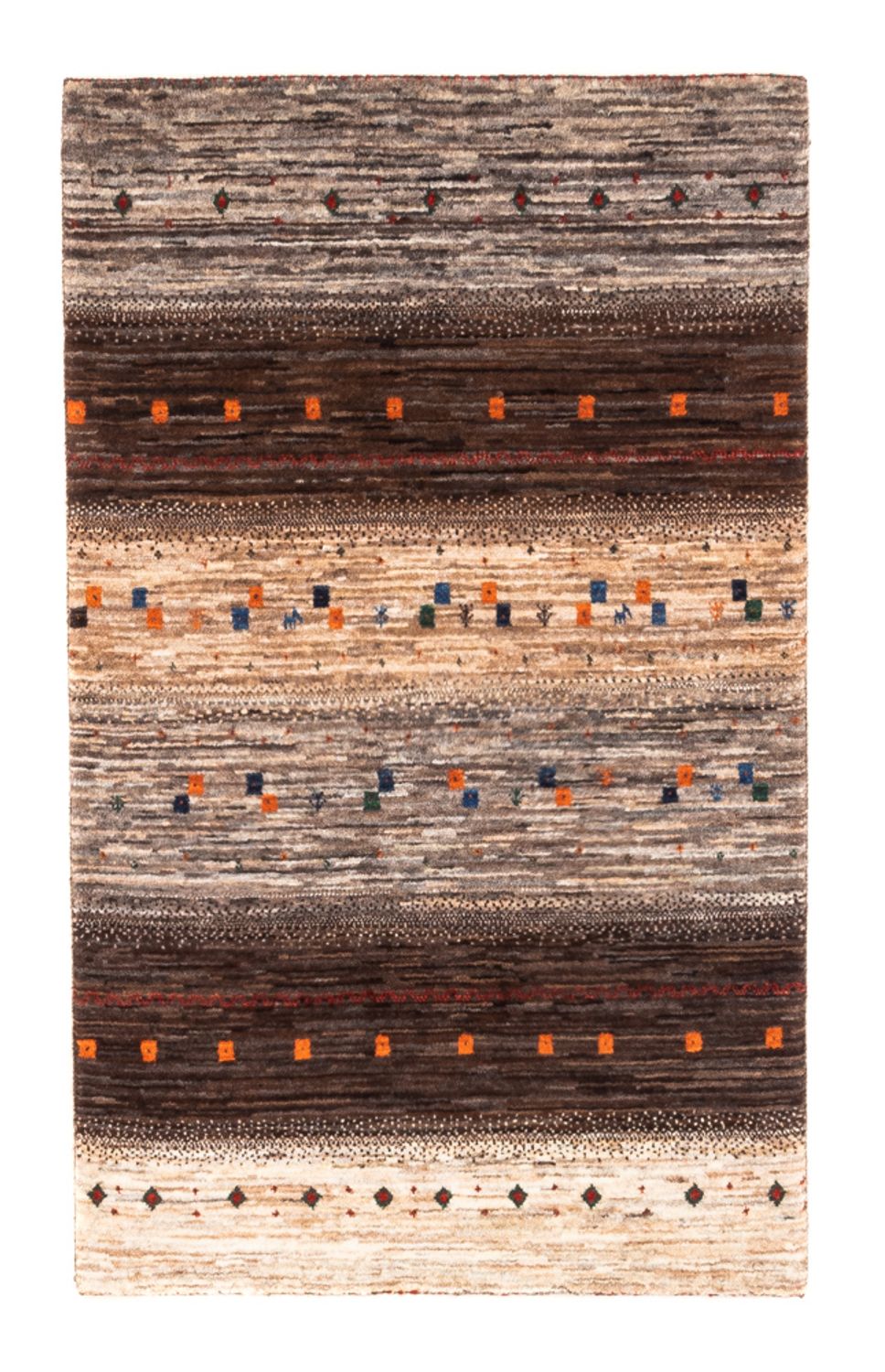 Gabbeh Teppich - Loribaft Perser - Royal - 134 x 84 cm - grau