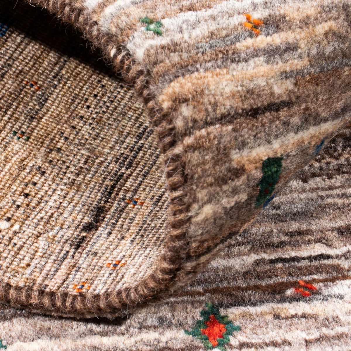 Gabbeh Teppich - Loribaft Perser - Royal - 134 x 84 cm - grau