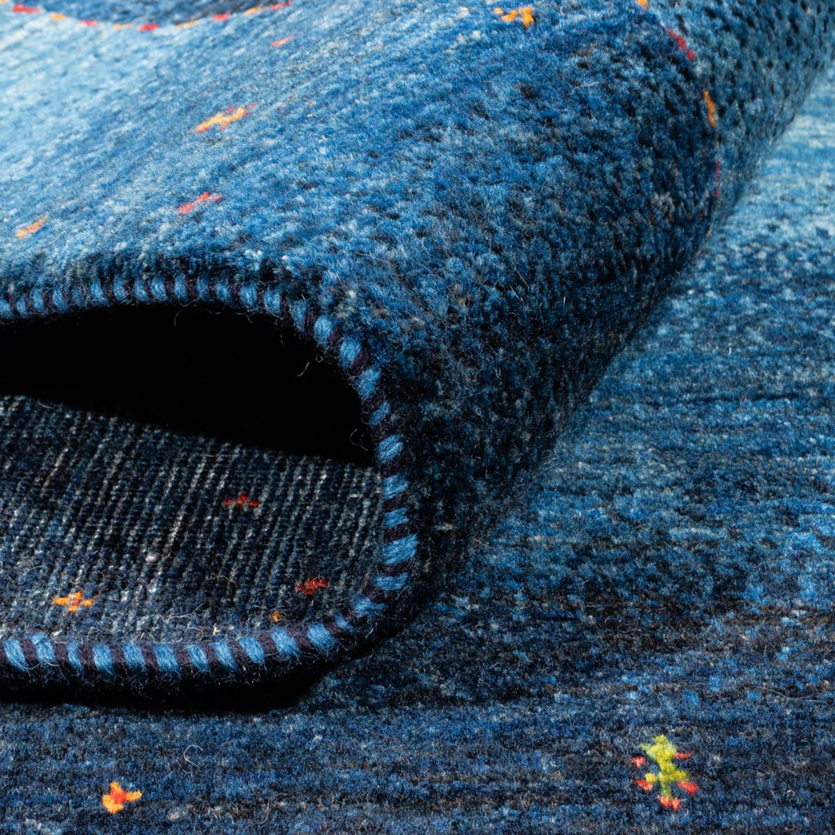 Gabbeh Teppich - Loribaft Perser - 204 x 153 cm - blau