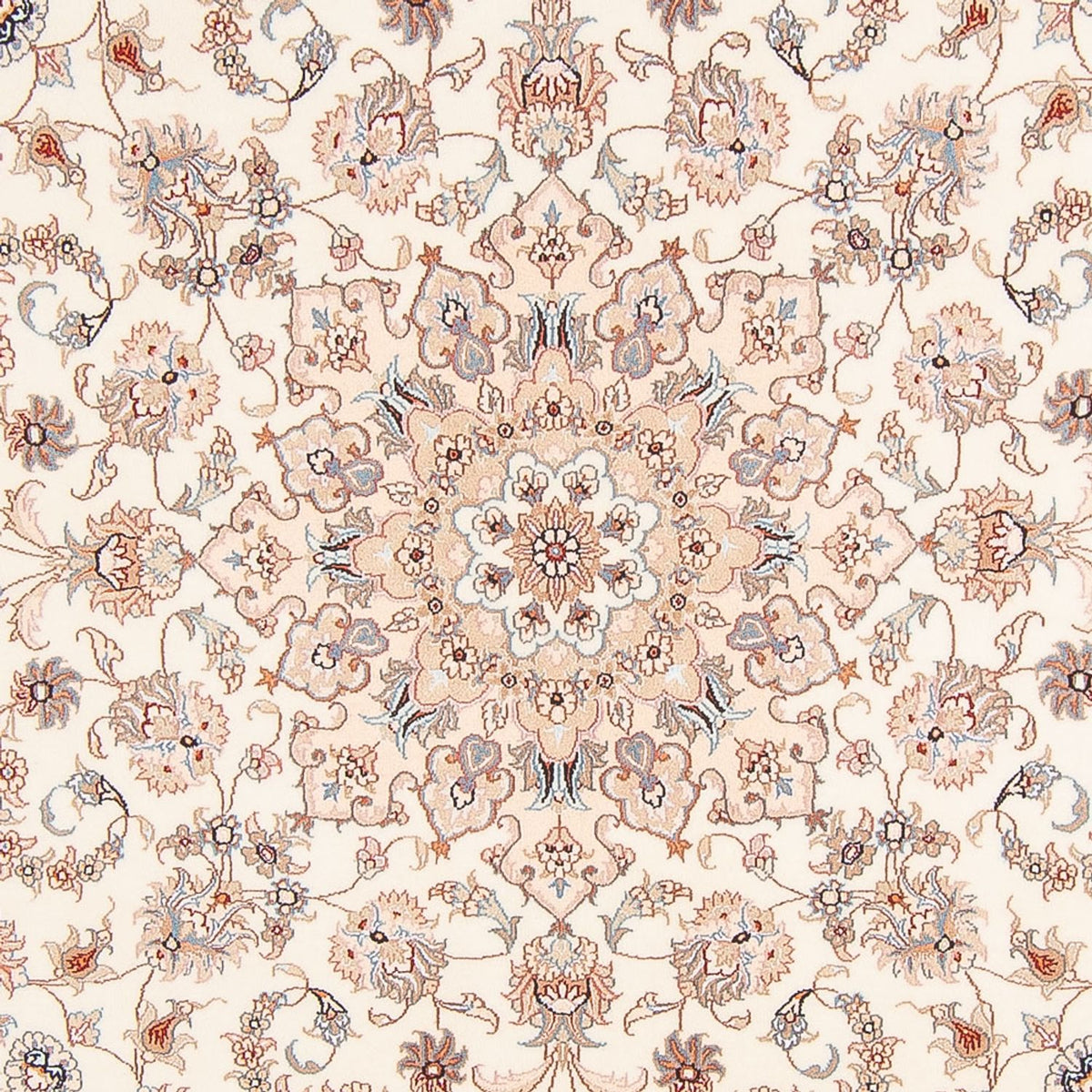Perserteppich - Täbriz - Royal rund - 200 x 200 cm - creme