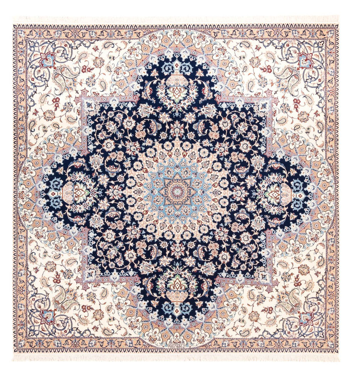 Perserteppich - Nain - Premium quadratisch - 212 x 212 cm - dunkelblau