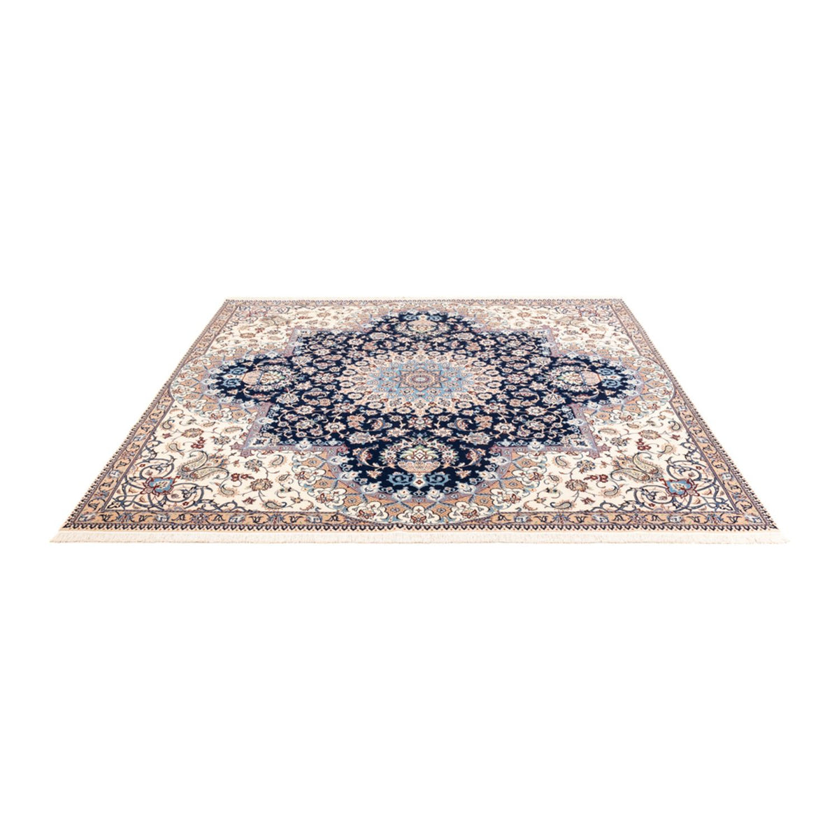 Perserteppich - Nain - Premium quadratisch - 212 x 212 cm - dunkelblau