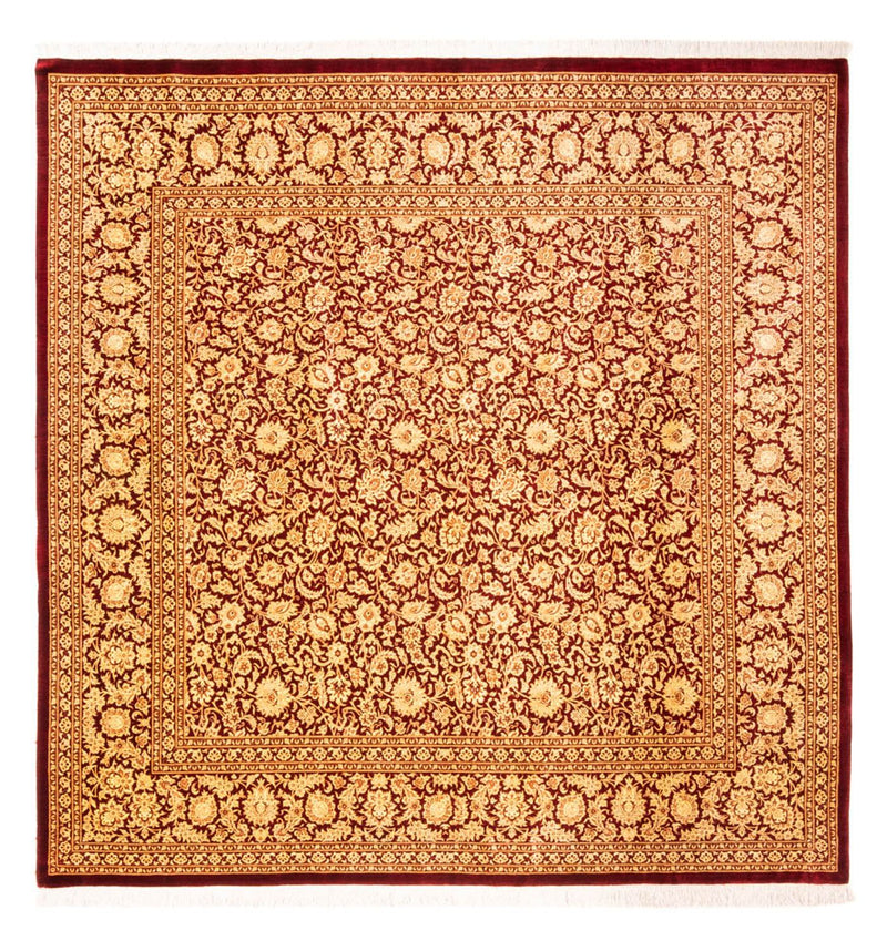 Seidenteppich - Ghom Seide - Premium quadratisch  - 200 x 200 cm - gold