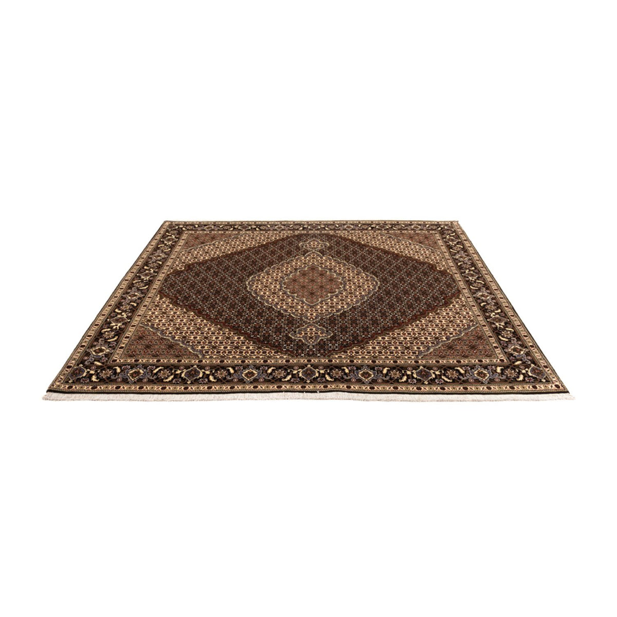 Perserteppich - Täbriz - Royal quadratisch - 203 x 198 cm - dunkelbeige