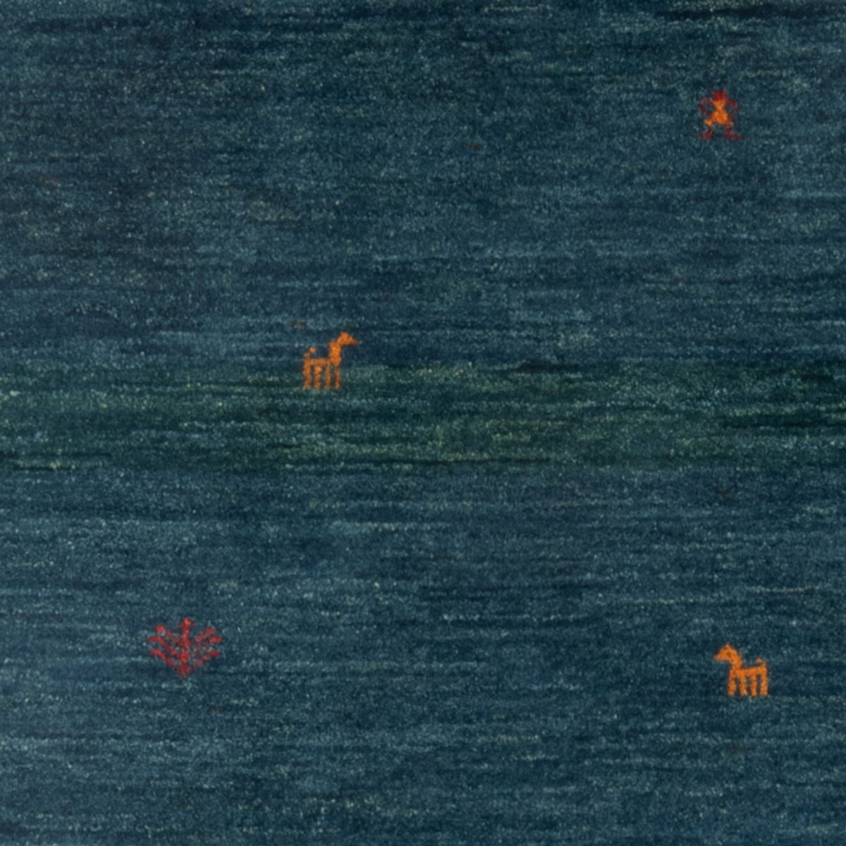 Gabbeh Teppich - Perser - 139 x 100 cm - petrolblau