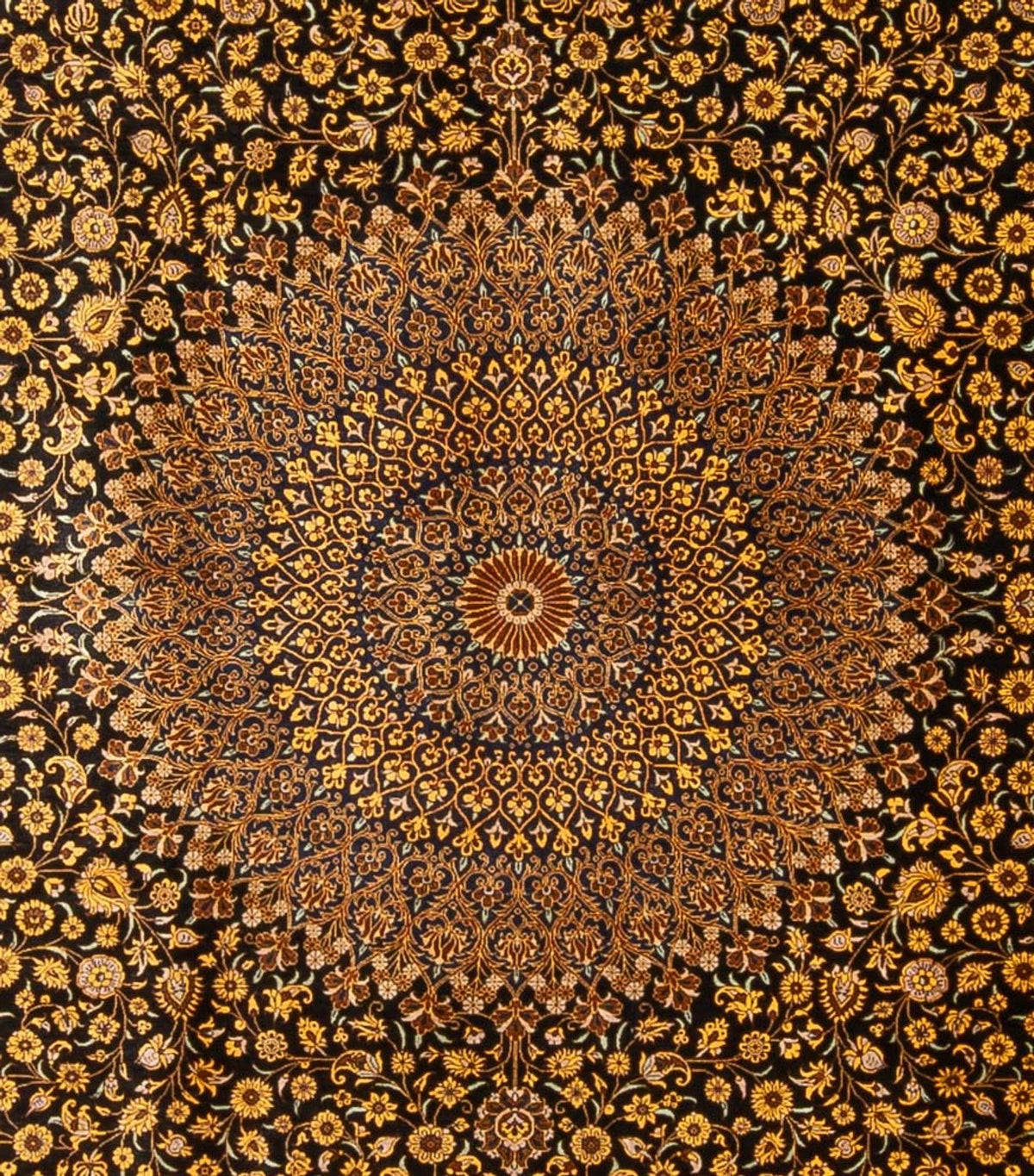 Seidenteppich - Ghom Seide - Premium - 353 x 242 cm - schwarz