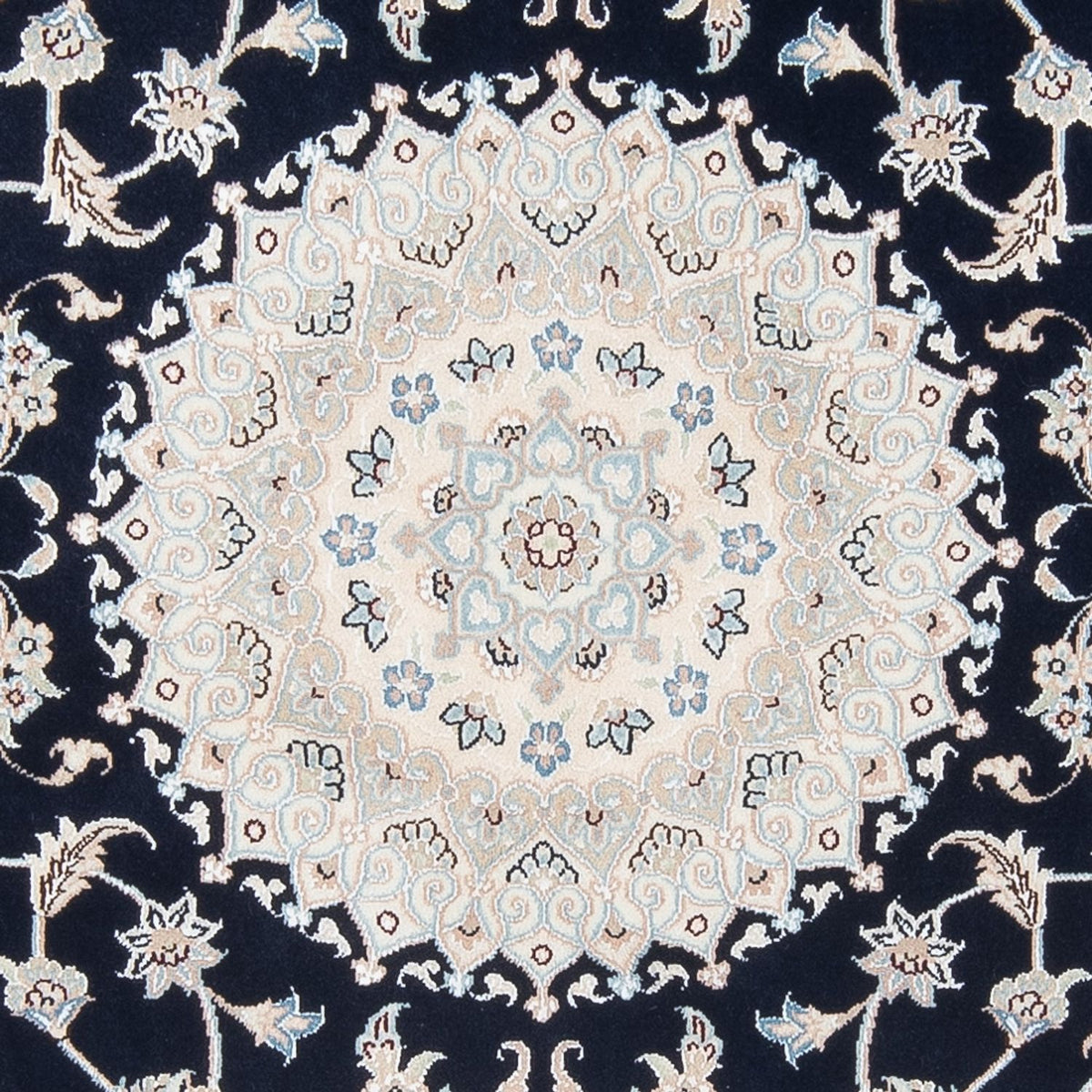 Perserteppich - Nain - Premium rund - 150 x 150 cm - dunkelblau