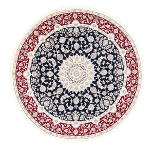 Perserteppich - Nain rund  - 200 x 200 cm - dunkelblau