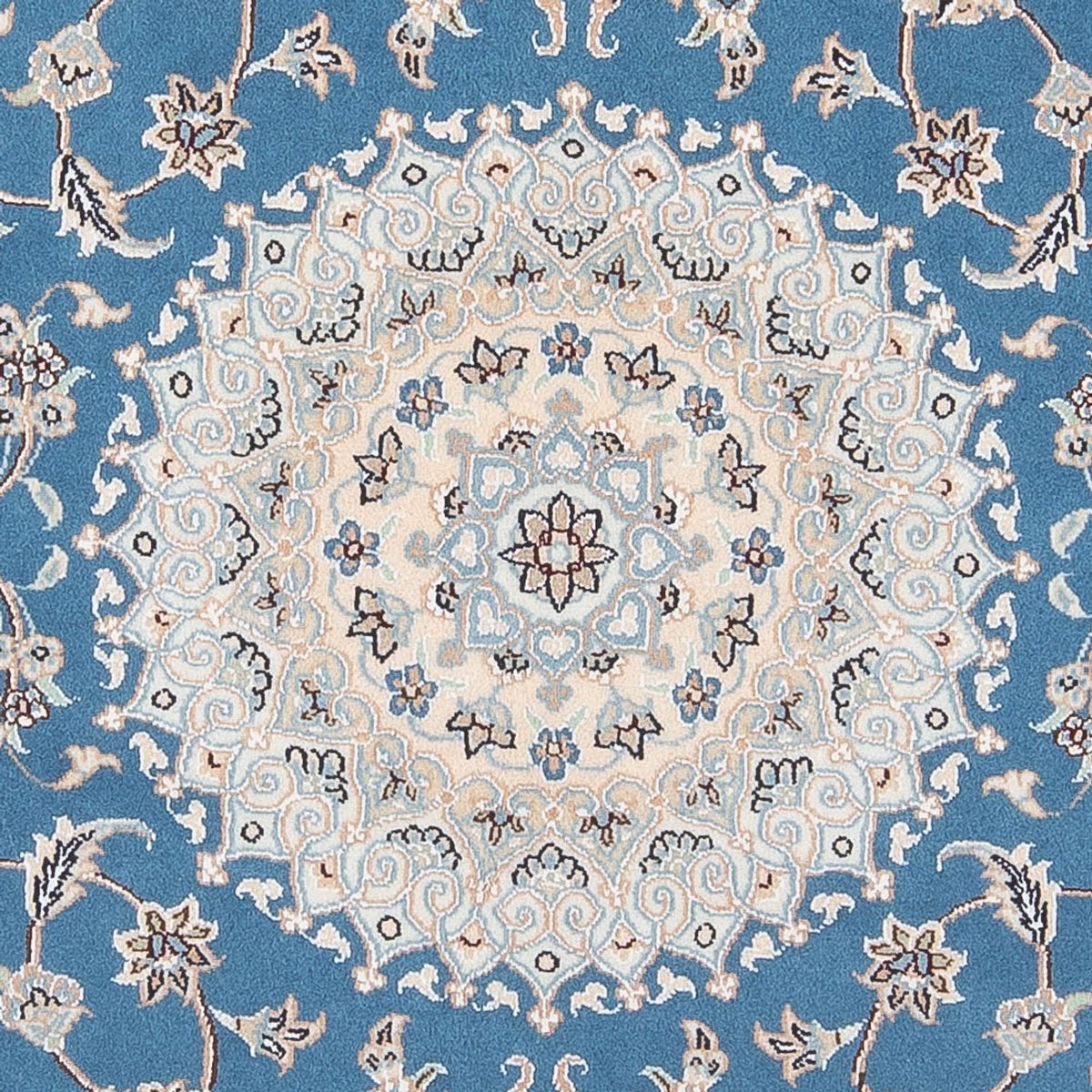 Perserteppich - Nain - Premium rund - 152 x 150 cm - blau