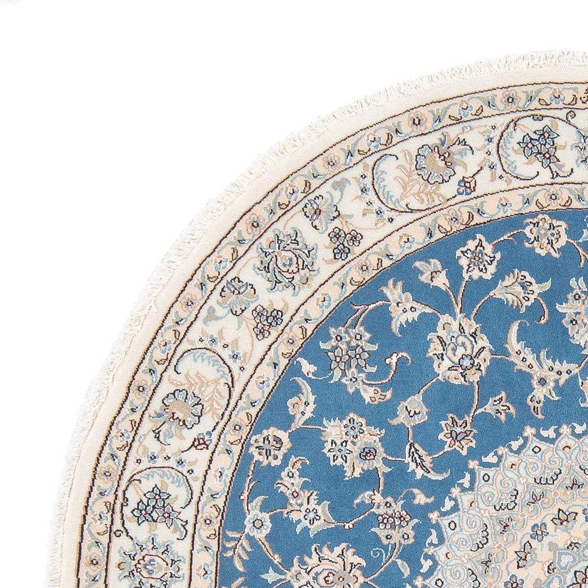 Perserteppich - Nain - Premium rund - 152 x 150 cm - blau