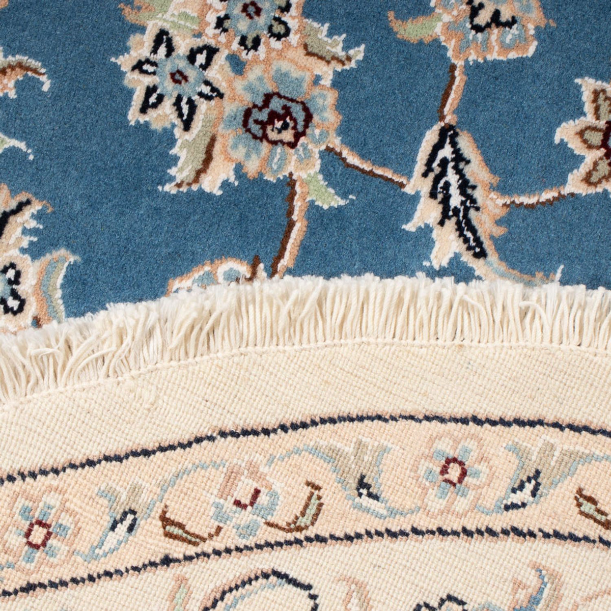 Perserteppich - Nain - Premium rund - 152 x 150 cm - blau