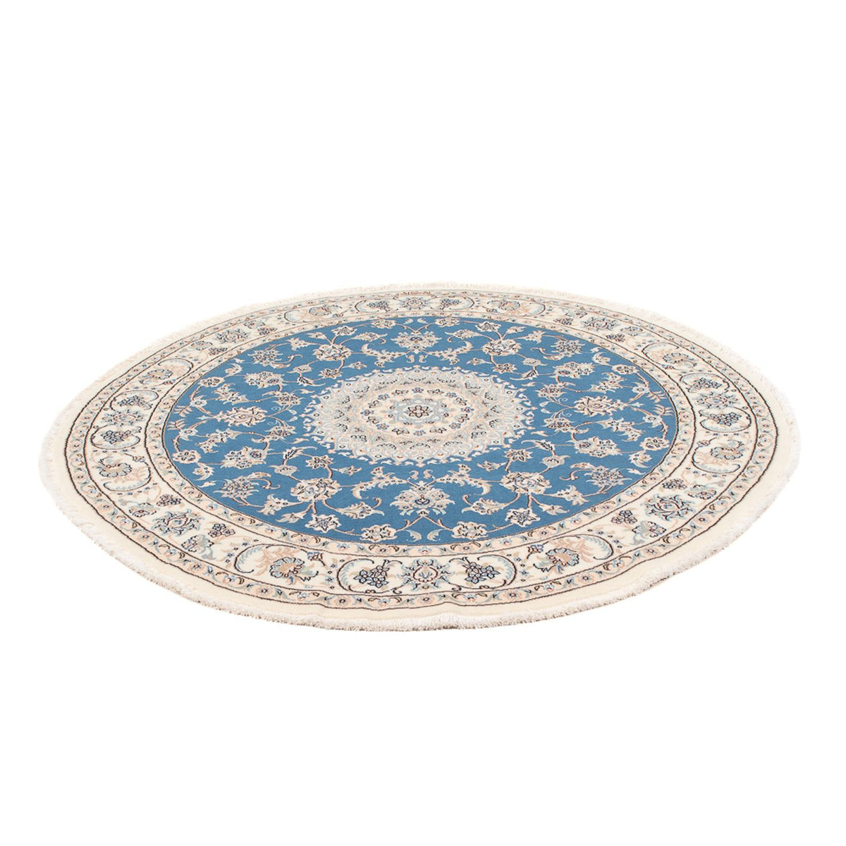 Perserteppich - Nain - Premium rund - 152 x 150 cm - blau