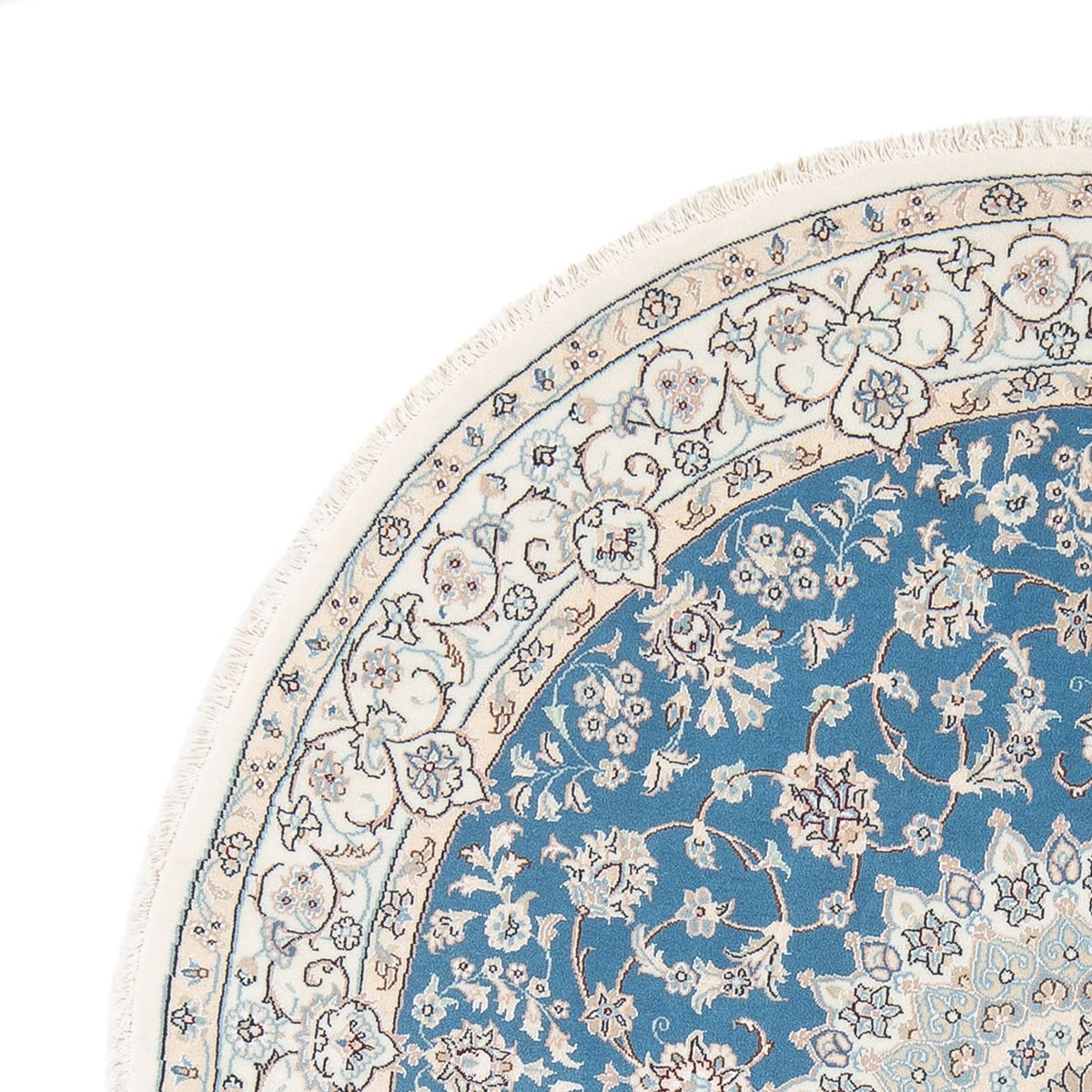 Perserteppich - Nain - Premium rund - 157 x 150 cm - blau