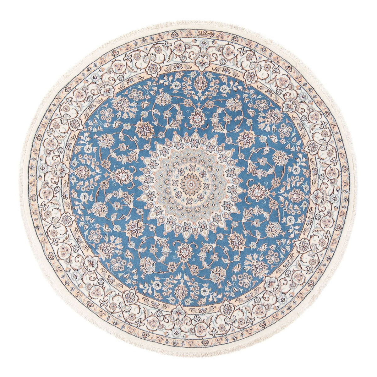 Perserteppich - Nain - Premium rund - 154 x 151 cm - blau