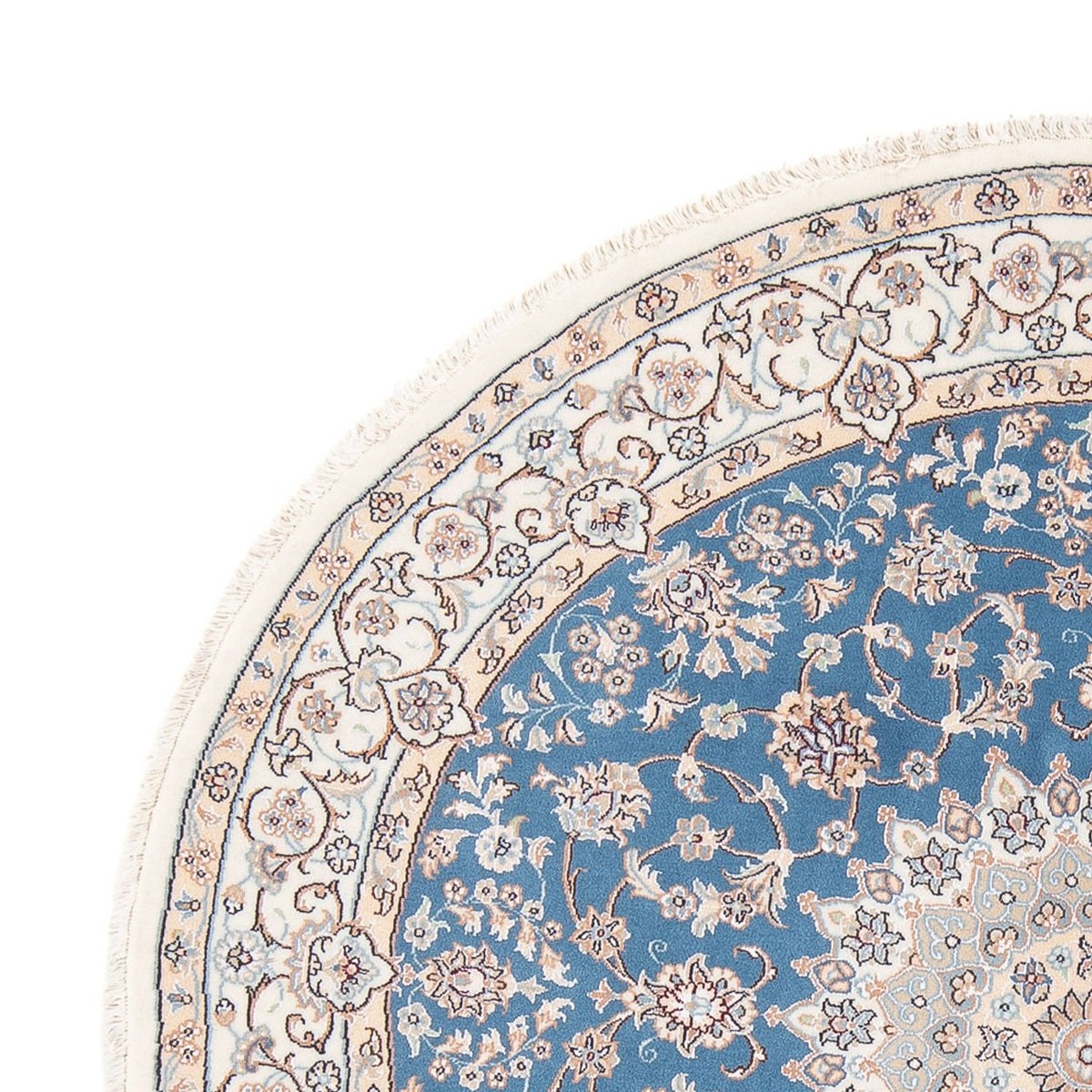 Perserteppich - Nain - Premium rund - 154 x 151 cm - blau