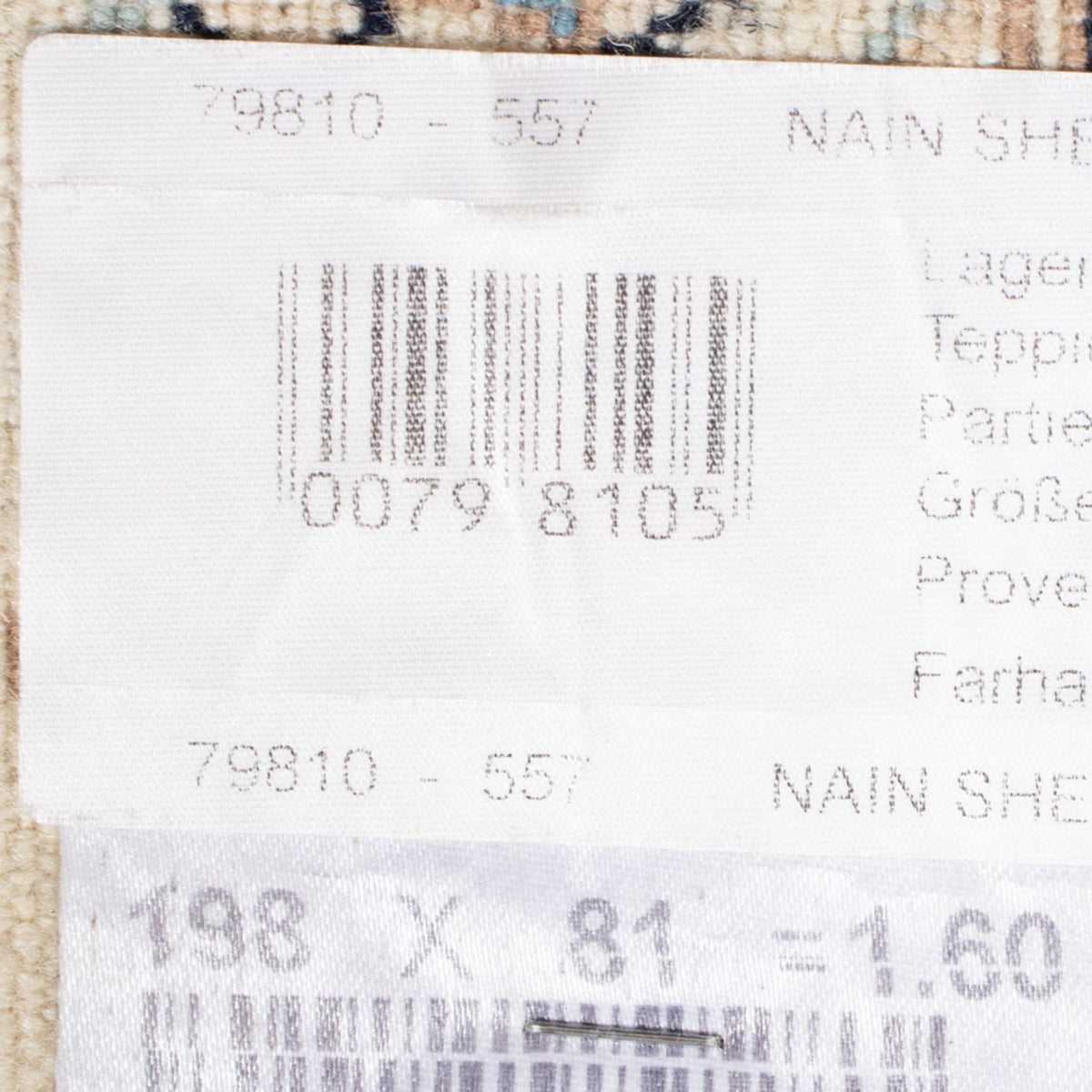 Läufer Perser - Nain - Royal - 198 x 81 cm - dunkelblau