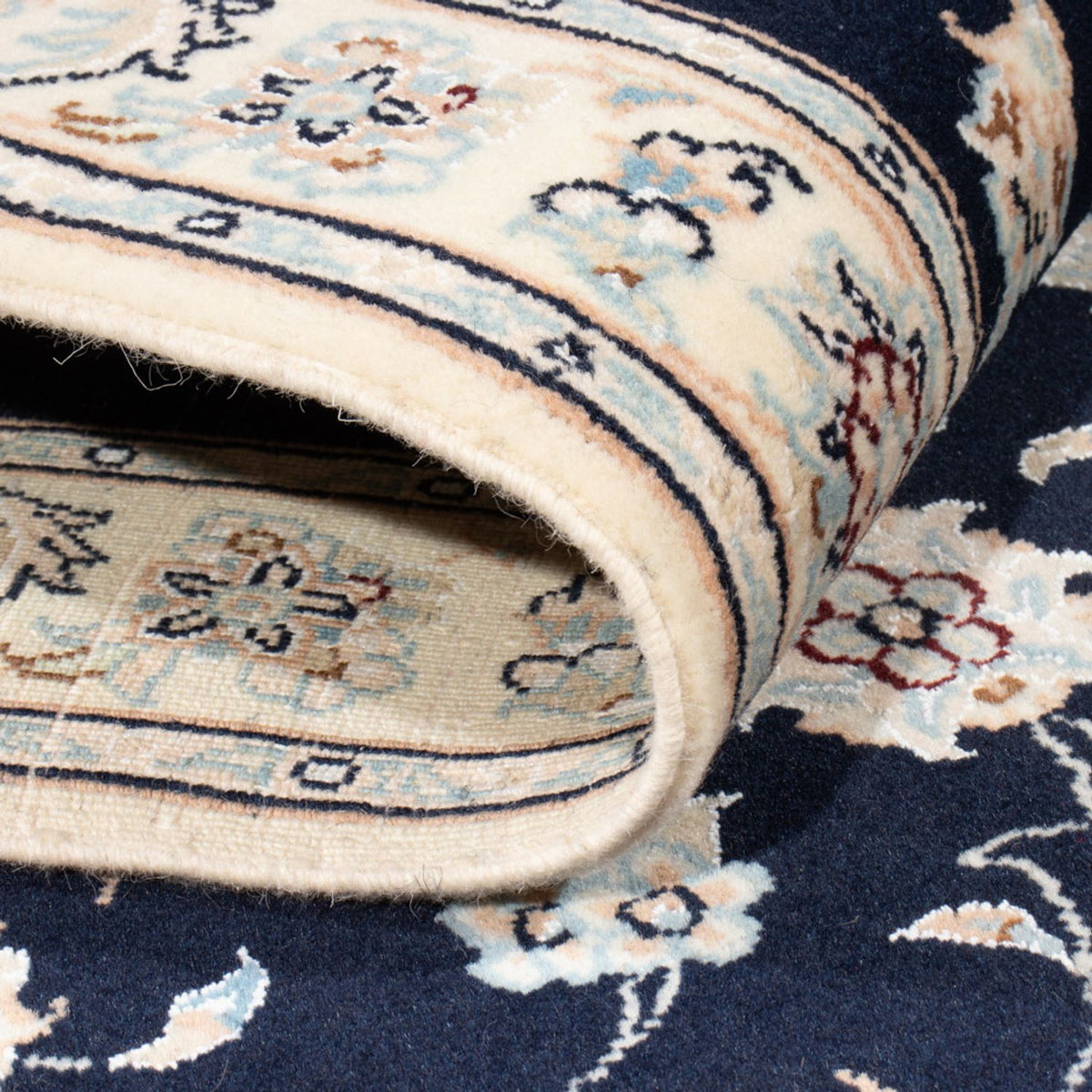 Läufer Perser - Nain - Royal - 207 x 80 cm - dunkelblau