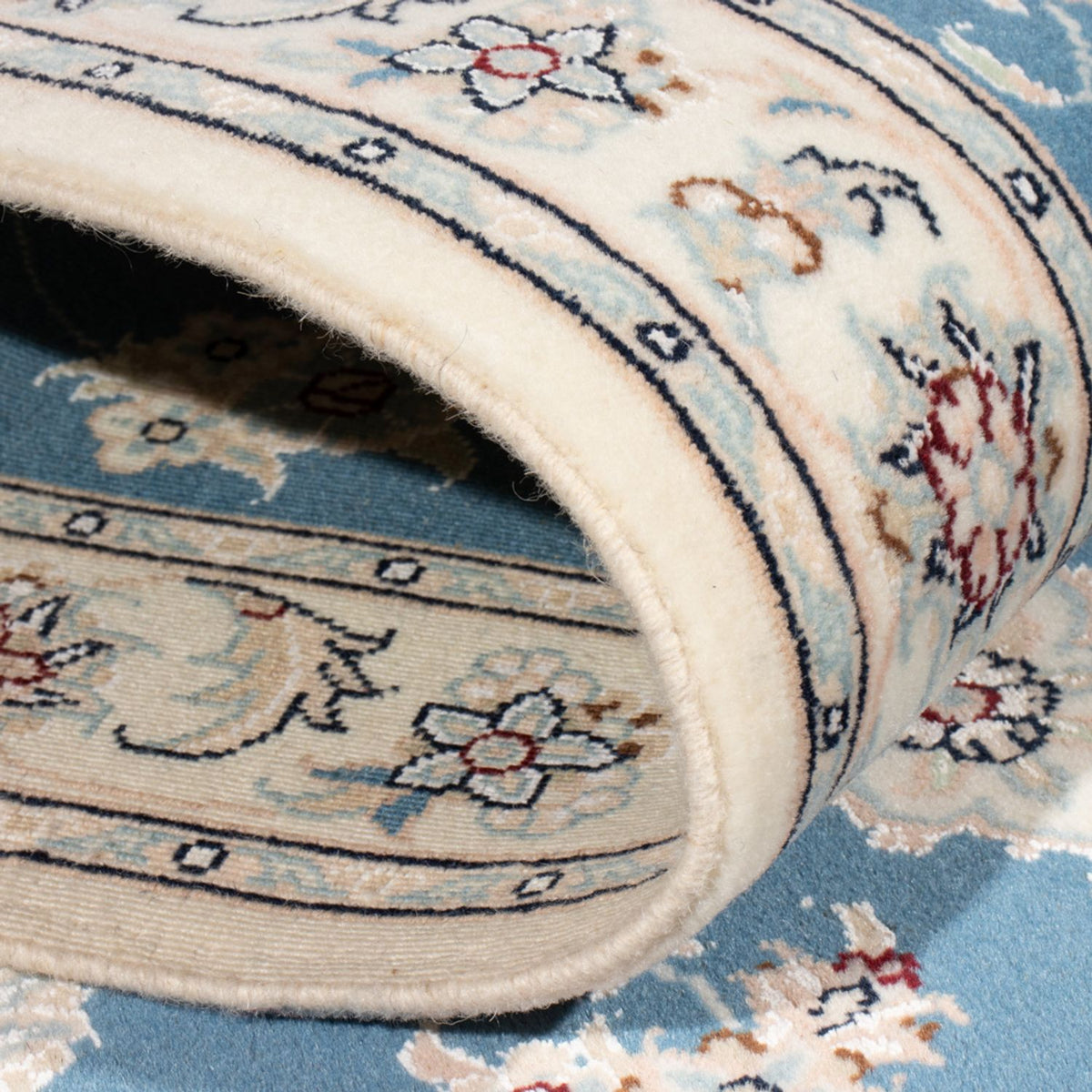 Läufer Perser - Nain - Royal - 197 x 82 cm - hellblau