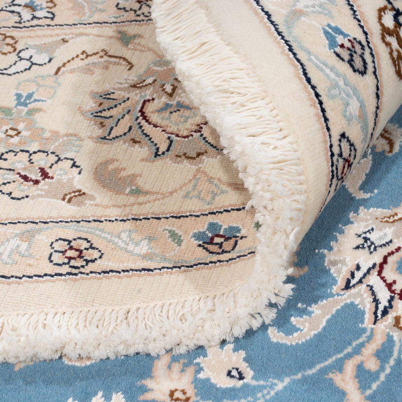 Perserteppich - Nain rund  - 200 x 200 cm - hellblau