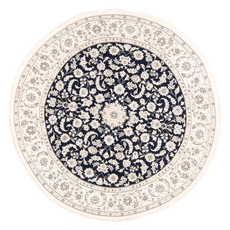 Perserteppich - Nain rund  - 202 x 202 cm - dunkelblau
