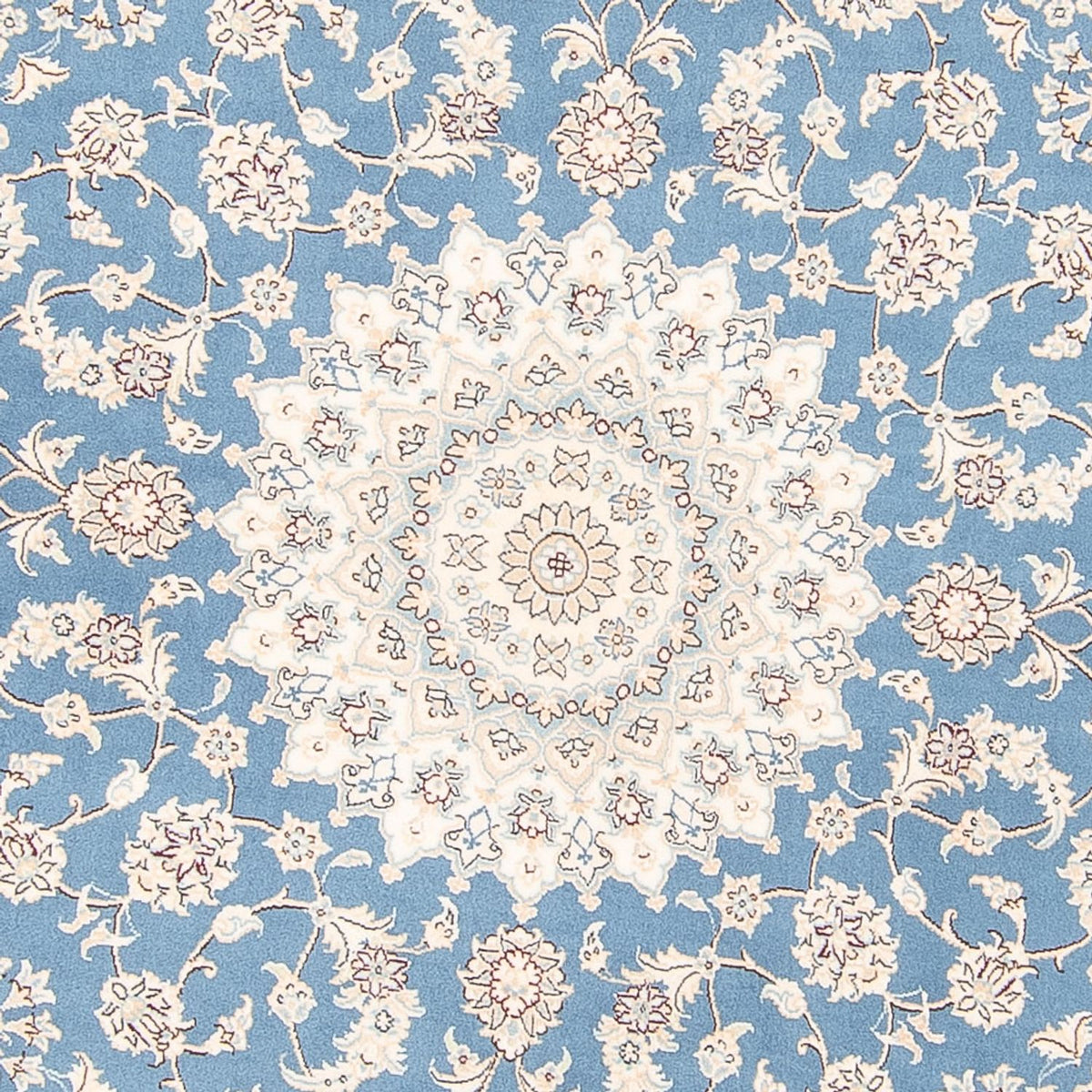 Perserteppich - Nain rund  - 200 x 200 cm - hellblau